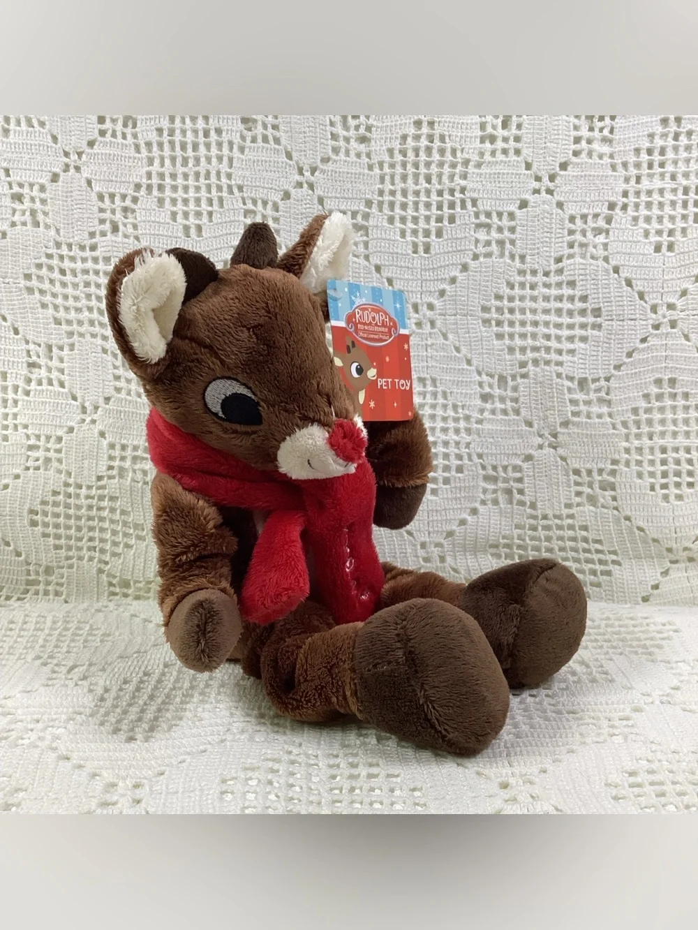 Rudolph Plush Reindeer Pet Toy bundle